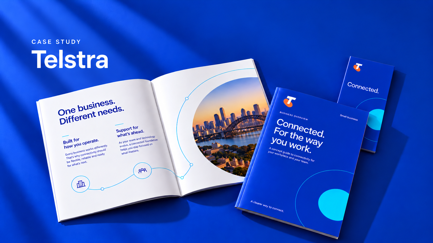 Telstra integrated brand campaign case study — brochure and campaign artwork